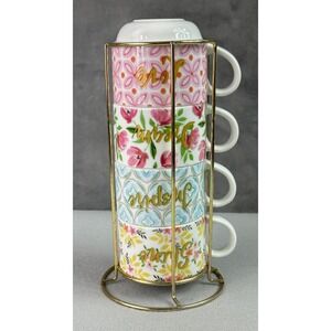 Pier 1 Imports Inspiration Stacking Mugs ~ SHINE INSPIRE DREAMS &  LOVE ~